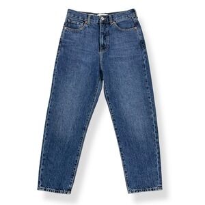 Mango Jeans Size 6 (29x25.5) Blue Cris‎ High Waisted Crop Denim Cotton